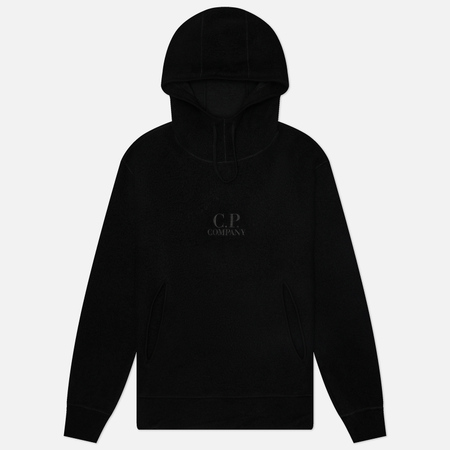 Мужская толстовка C.P. Company Wool Polar Fleece Hoodie, цвет чёрный, размер XL