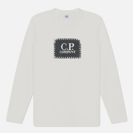 Мужской лонгслив C.P. Company 30/1 Label, цвет белый, размер M