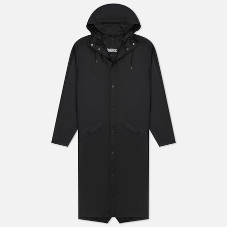 Мужская куртка дождевик RAINS Classic Longer Hooded, цвет чёрный, размер L