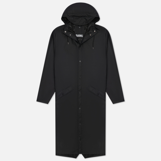 Мужская куртка дождевик RAINS, цвет чёрный, размер S 18360-01 Classic Longer Hooded - фото 1