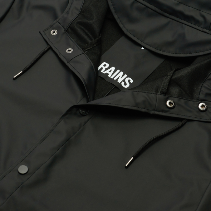Мужская куртка дождевик RAINS, цвет чёрный, размер S 18360-01 Classic Longer Hooded - фото 2