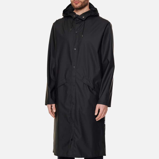 Мужская куртка дождевик RAINS, цвет чёрный, размер S 18360-01 Classic Longer Hooded - фото 3