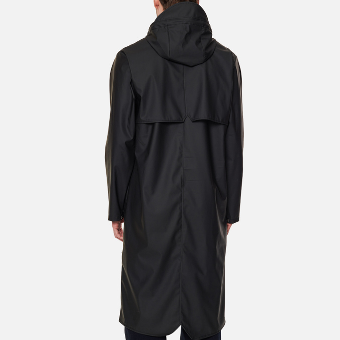 Мужская куртка дождевик RAINS, цвет чёрный, размер S 18360-01 Classic Longer Hooded - фото 4