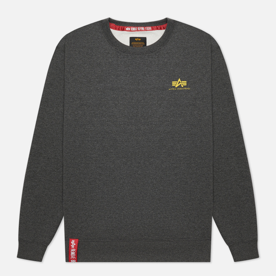 Мужская толстовка Alpha Industries Basic Small Logo Charcoal Heather