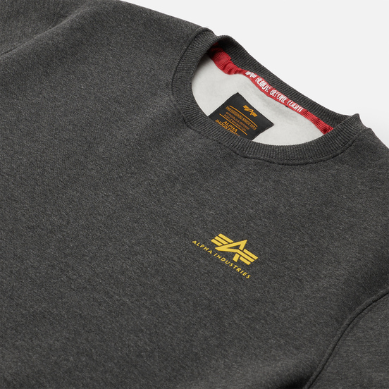 Мужская толстовка Alpha Industries Basic Small Logo Charcoal Heather