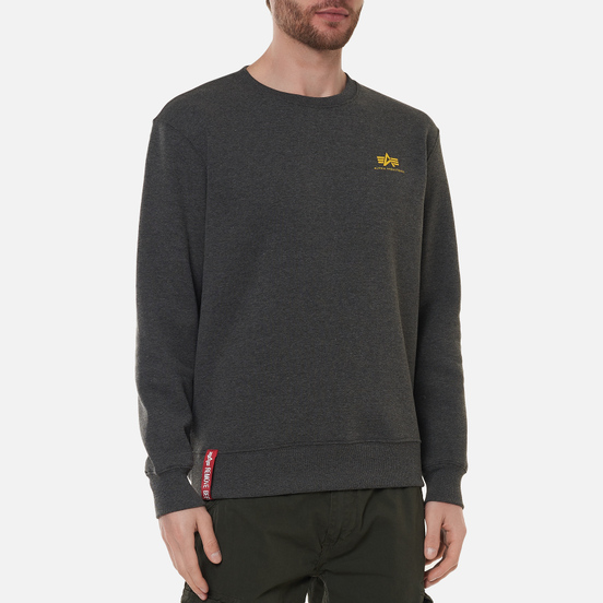 Мужская толстовка Alpha Industries Basic Small Logo Charcoal Heather