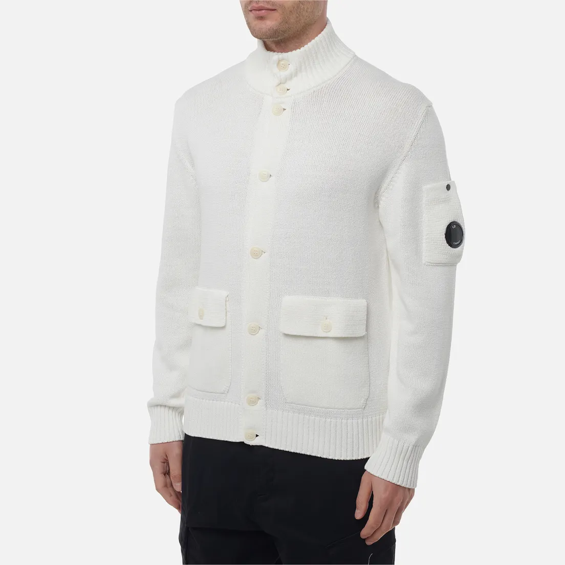 C.P. Company Мужской свитер Compact Cotton Full Button Lens Knit