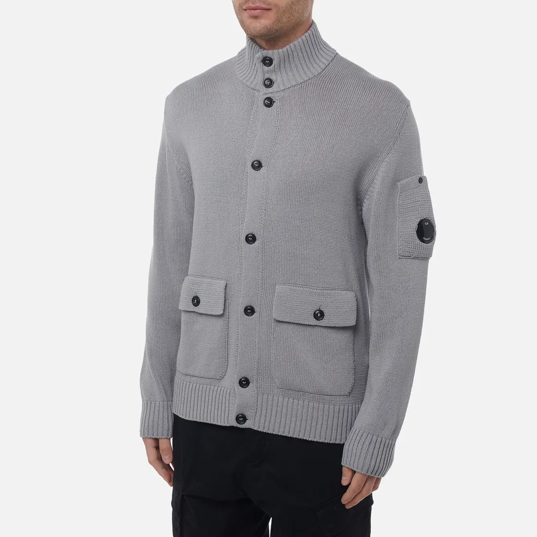 C.P. Company Мужской свитер Compact Cotton Full Button Lens Knit
