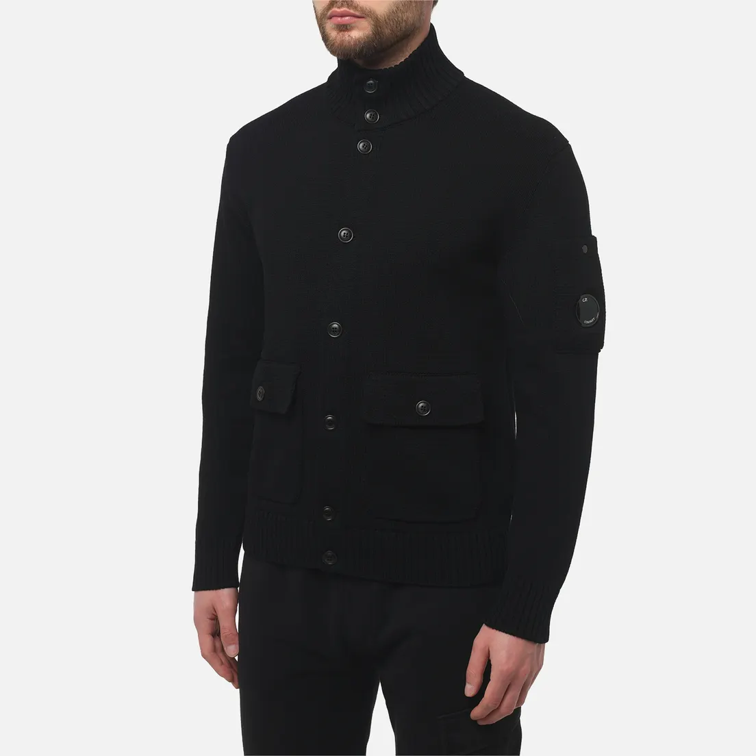 C.P. Company Мужской свитер Compact Cotton Full Button Lens Knit