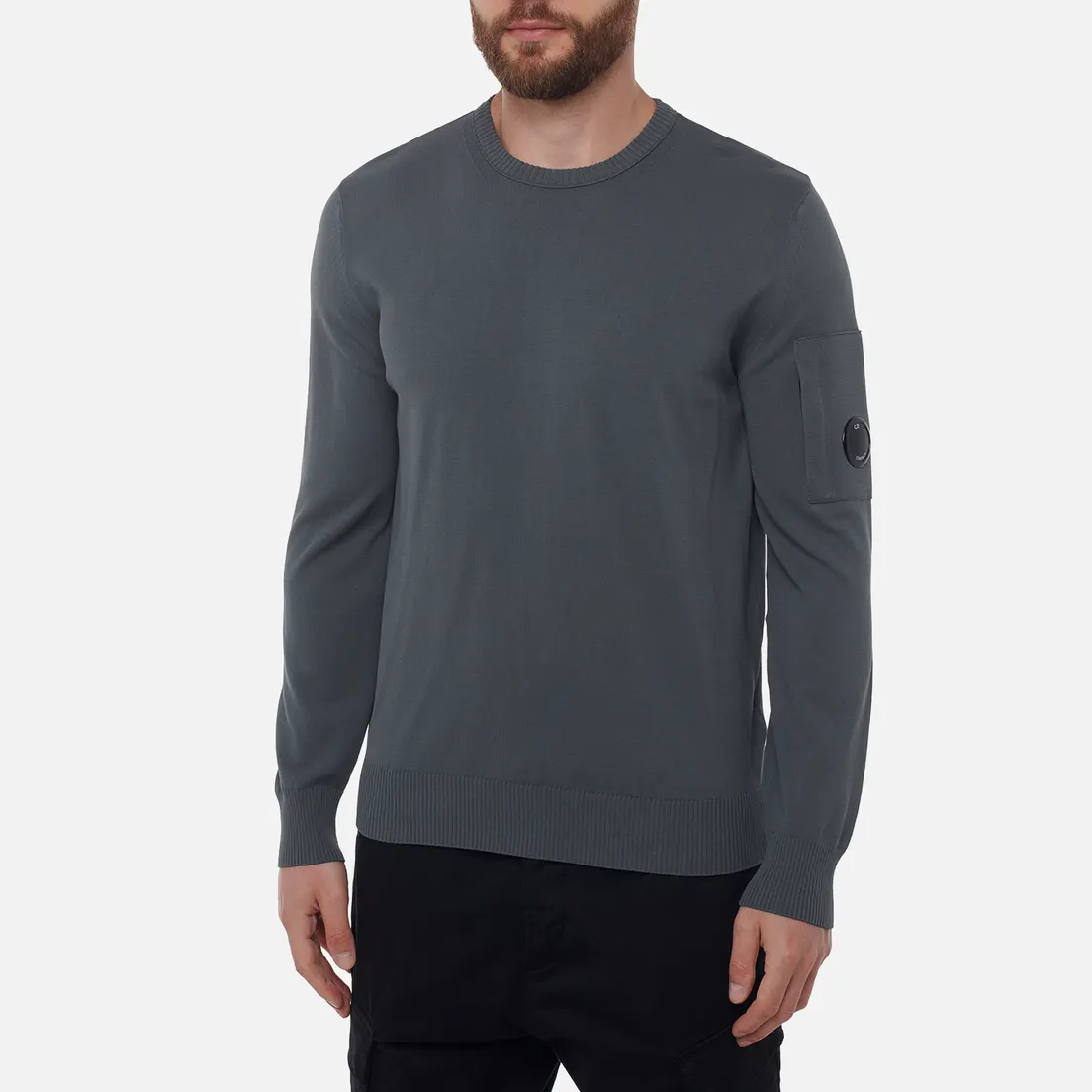 C.P. Company Мужской свитер Cotton Crepe Crew Neck Lens Knit