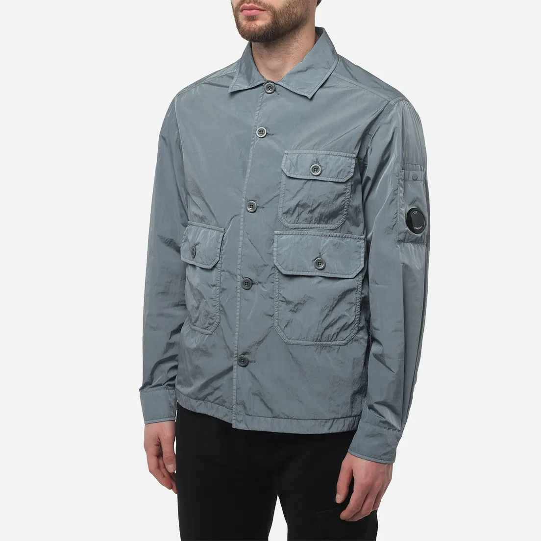 C.P. Company Мужская куртка ветровка Chrome-R Full Button Overshirt
