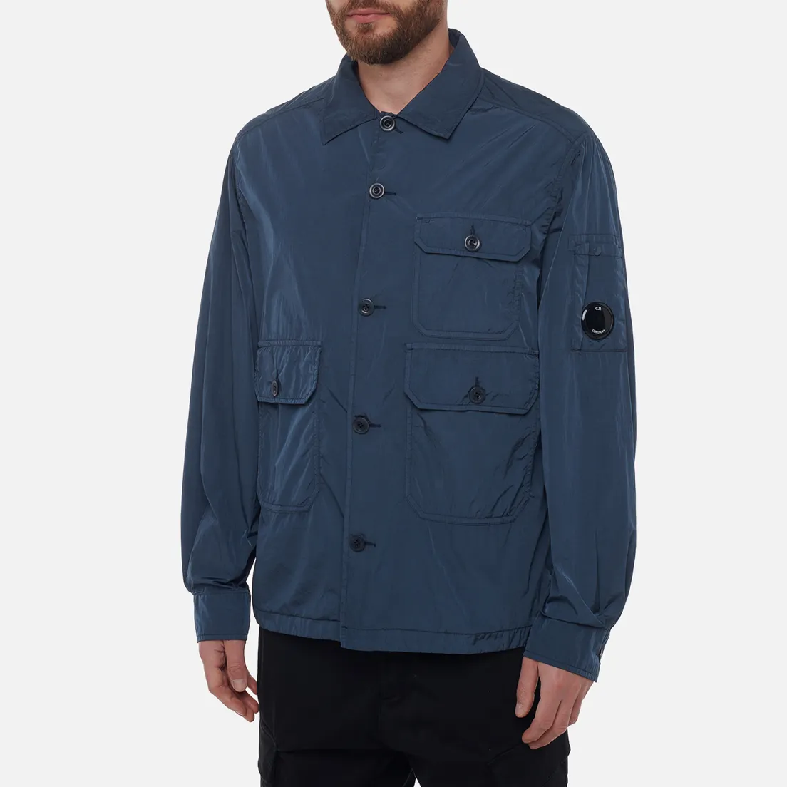 C.P. Company Мужская куртка ветровка Chrome-R Full Button Overshirt