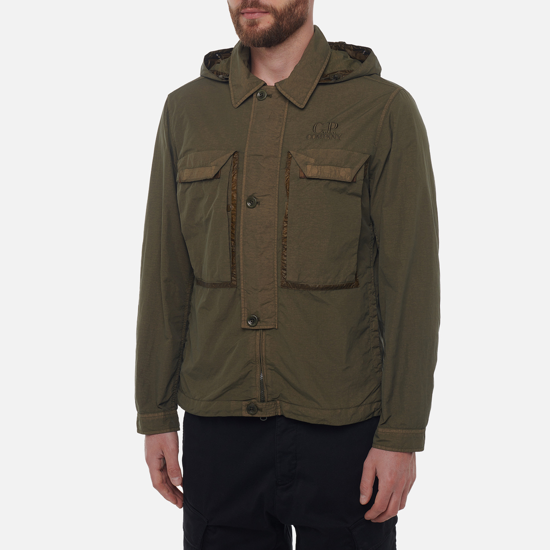 C.P. Company Мужская куртка ветровка Flatt Nylon Goggle Overshirt