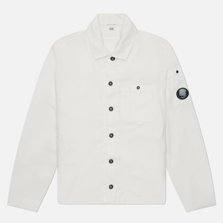   Brandshop Мужская рубашка C.P. Company Cotton/Linen Lens Overshirt, цвет белый, размер L