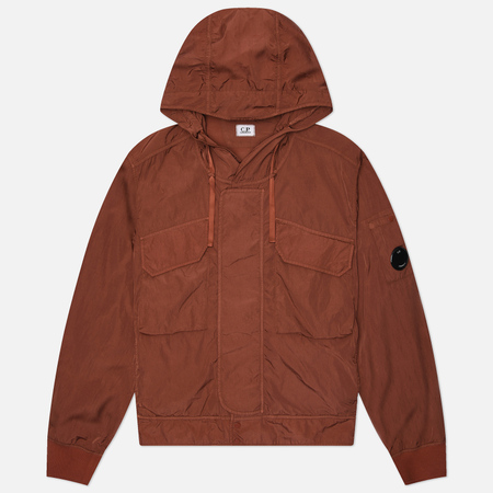   Brandshop Мужская куртка ветровка C.P. Company Chrome-R Lens Hooded, цвет коричневый, размер XL