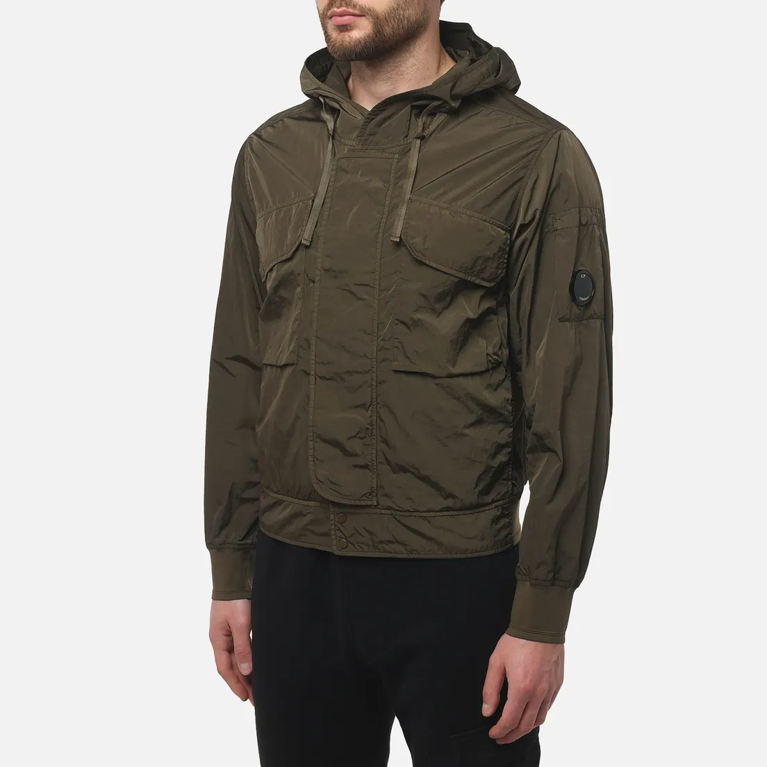 C.P. Company Мужская куртка ветровка Chrome-R Lens Hooded