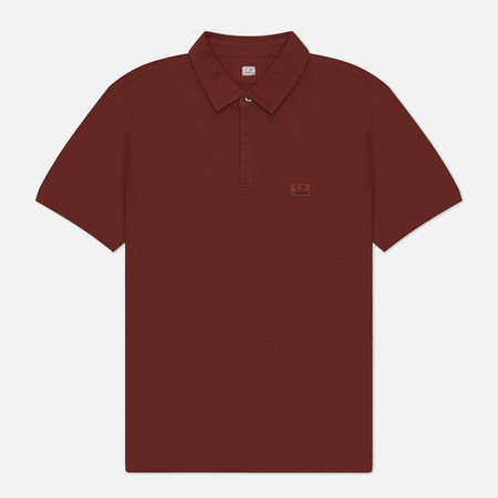   Brandshop Мужское поло C.P. Company Stretch Piquet Logo Regular Fit, цвет коричневый, размер XXL