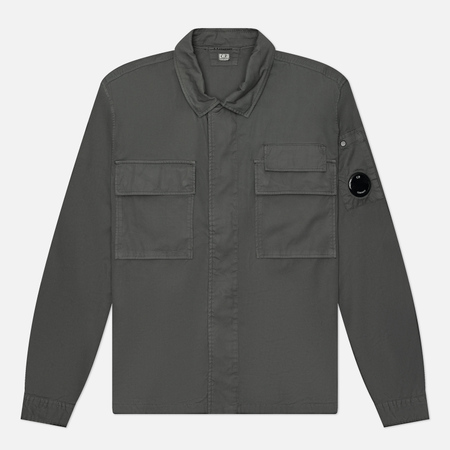 Мужская рубашка C.P. Company Organic Gabardine Lens, цвет серый, размер L
