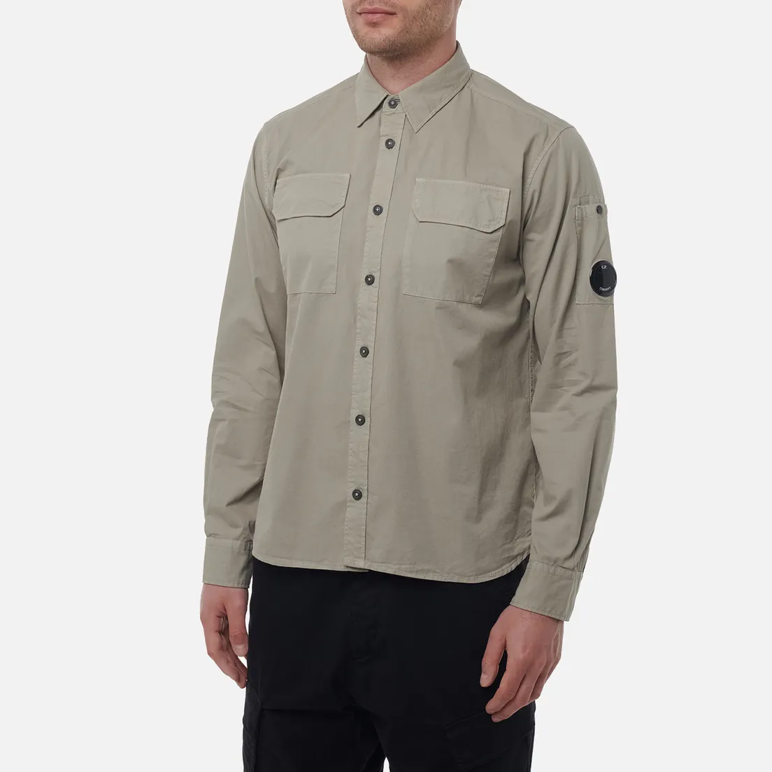 C.P. Company Мужская рубашка Organic Gabardine Lens Garment Dyed