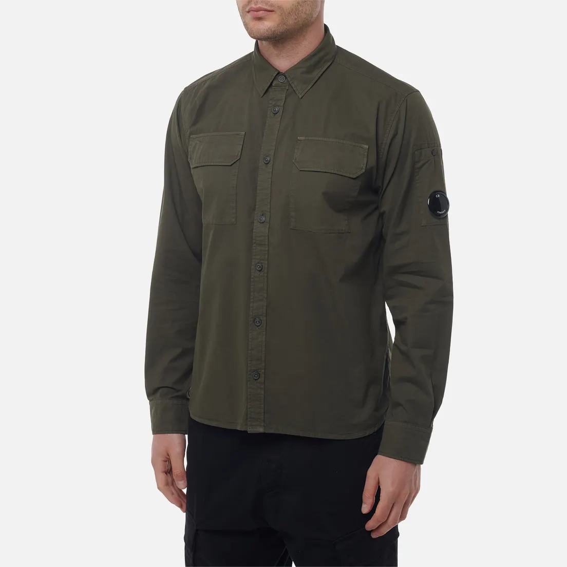 C.P. Company Мужская рубашка Organic Gabardine Lens Garment Dyed