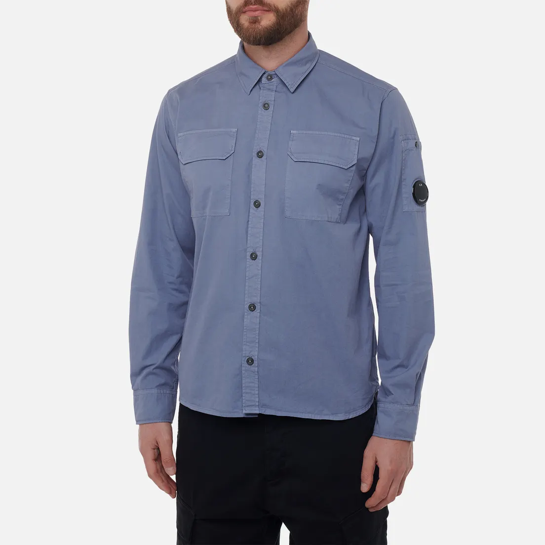 C.P. Company Мужская рубашка Organic Gabardine Lens Garment Dyed