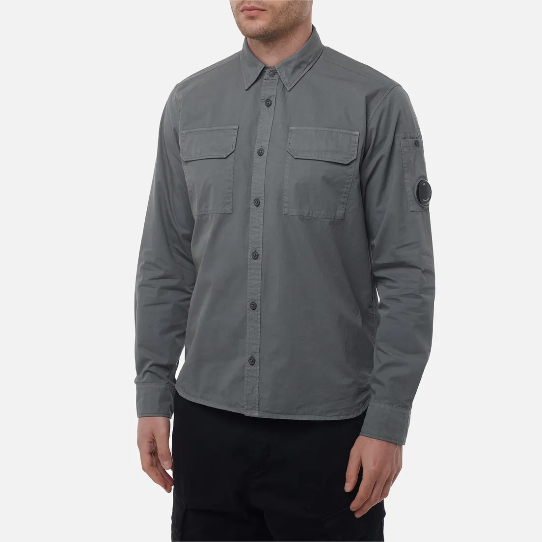C.P. Company Мужская рубашка Organic Gabardine Lens Garment Dyed