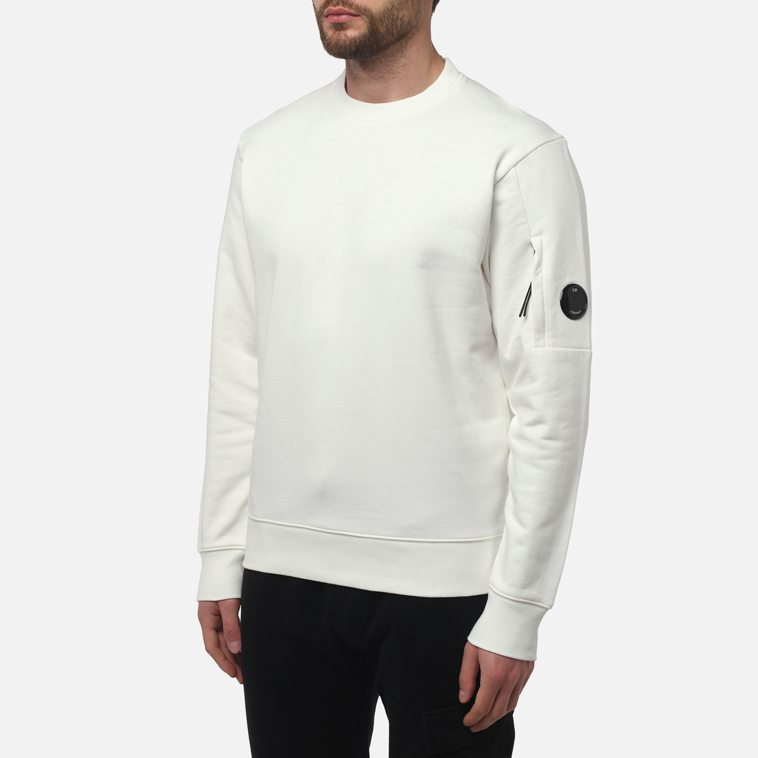 C.P. Company Мужская толстовка Diagonal Raised Fleece Lens Crew Neck