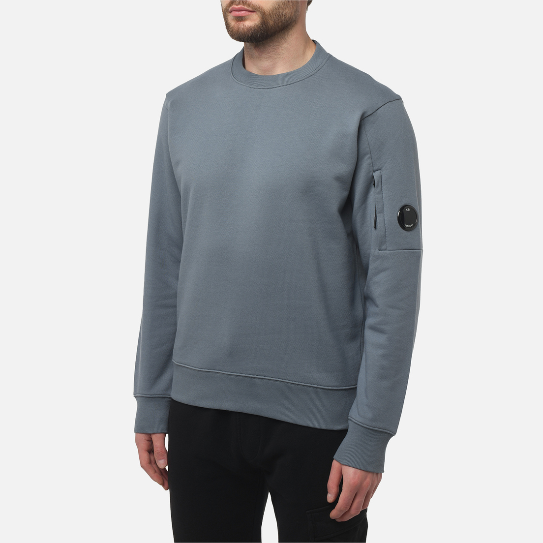 C.P. Company Мужская толстовка Diagonal Raised Fleece Lens Crew Neck