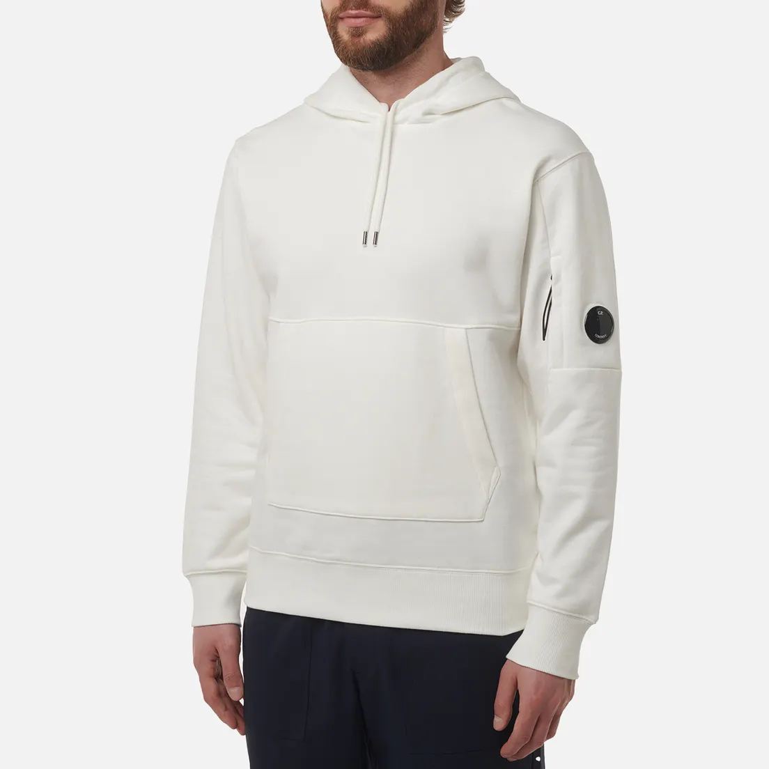 C.P. Company Мужская толстовка Embroidered Logo Diagonal Raised Fleece Hoodie