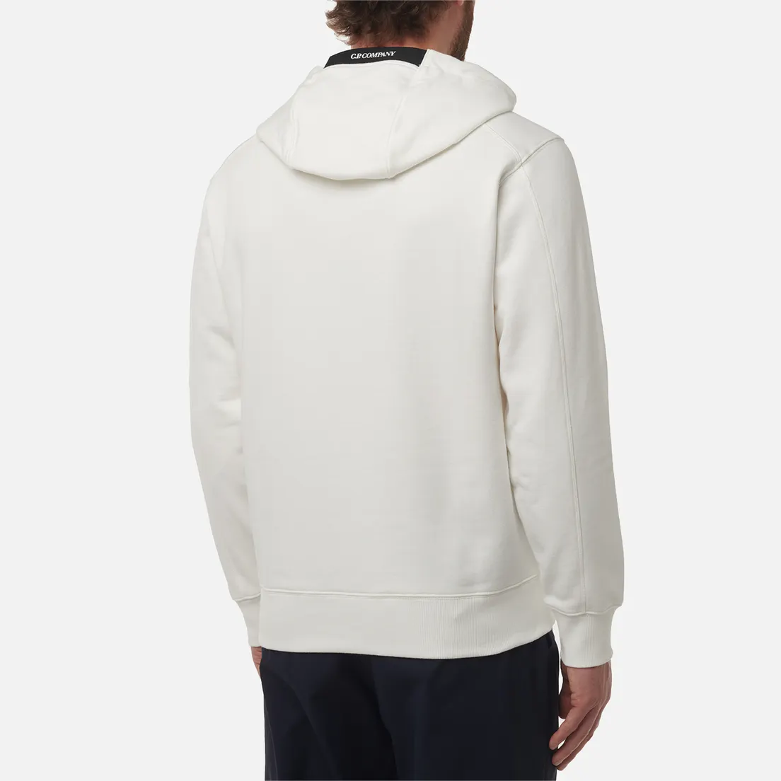 C.P. Company Мужская толстовка Embroidered Logo Diagonal Raised Fleece Hoodie