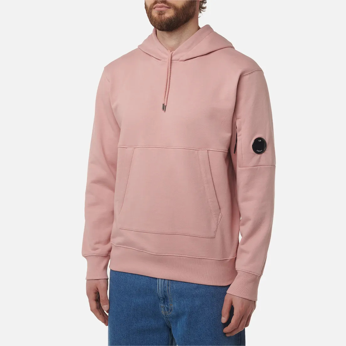 C.P. Company Мужская толстовка Embroidered Logo Diagonal Raised Fleece Hoodie