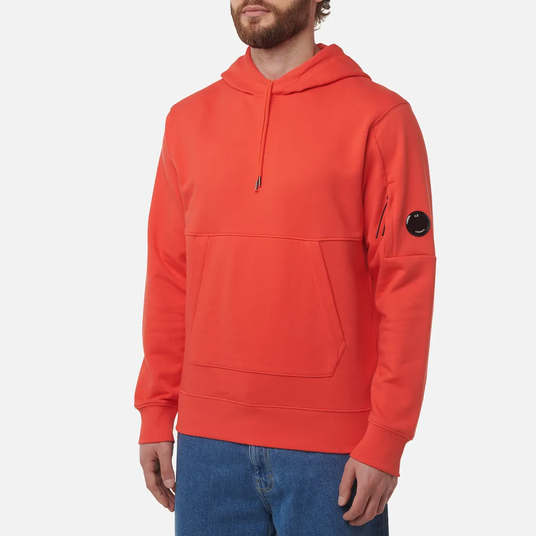 C.P. Company Мужская толстовка Embroidered Logo Diagonal Raised Fleece Hoodie