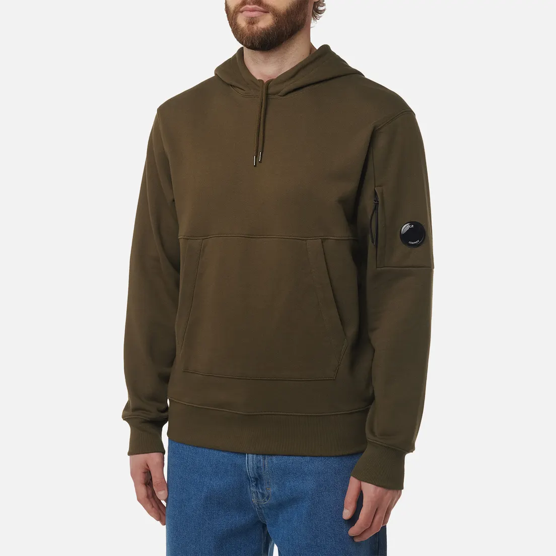 C.P. Company Мужская толстовка Embroidered Logo Diagonal Raised Fleece Hoodie