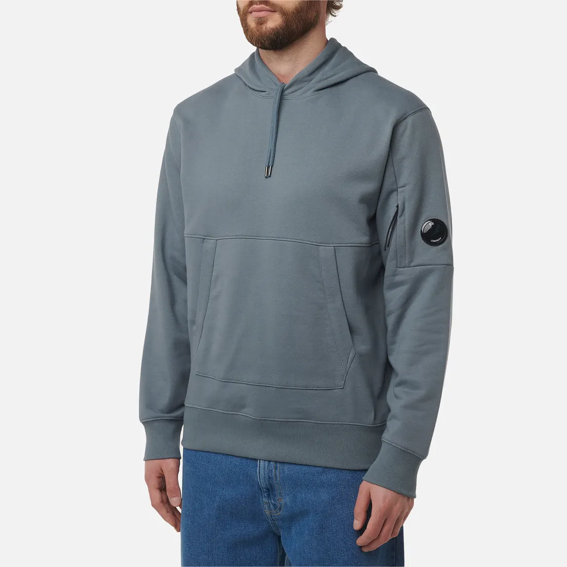 C.P. Company Мужская толстовка Embroidered Logo Diagonal Raised Fleece Hoodie