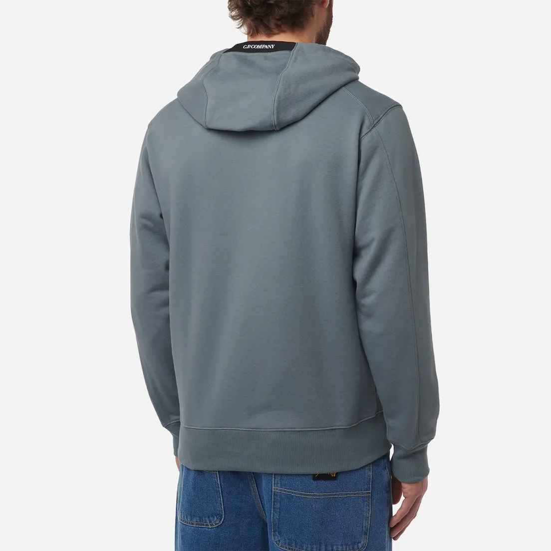 C.P. Company Мужская толстовка Embroidered Logo Diagonal Raised Fleece Hoodie