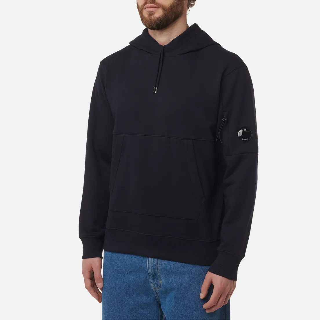 C.P. Company Мужская толстовка Embroidered Logo Diagonal Raised Fleece Hoodie