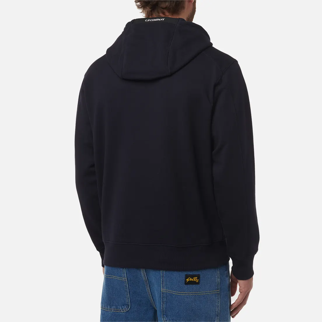 C.P. Company Мужская толстовка Embroidered Logo Diagonal Raised Fleece Hoodie