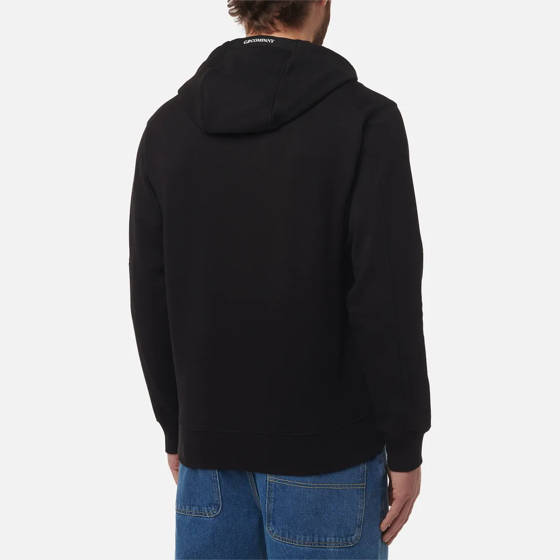 C.P. Company Мужская толстовка Embroidered Logo Diagonal Raised Fleece Hoodie