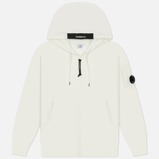 パーカー・フーディ C.P. COMPANY Men Hoodies 18CMSS025A005086W 103 White Мужская толстовка C.P. Company Diagonal Raised Fleece Full