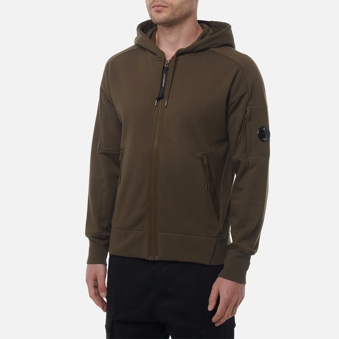 C.P. Company Мужская толстовка Diagonal Raised Fleece Full Zip Hoodie