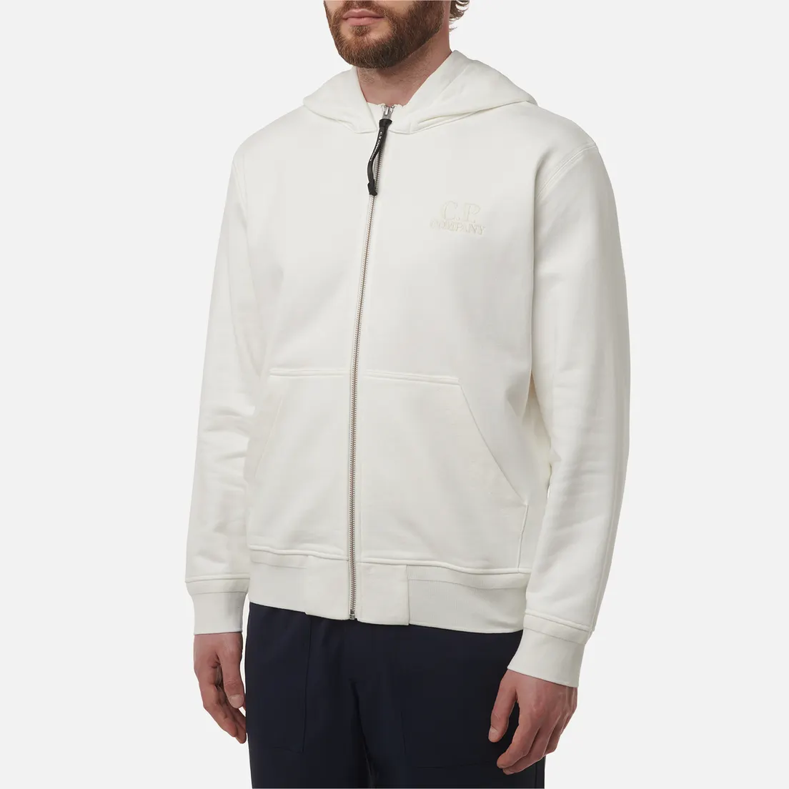 C.P. Company Мужская толстовка Diagonal Raised Fleece Full Zip Logo Hoodie