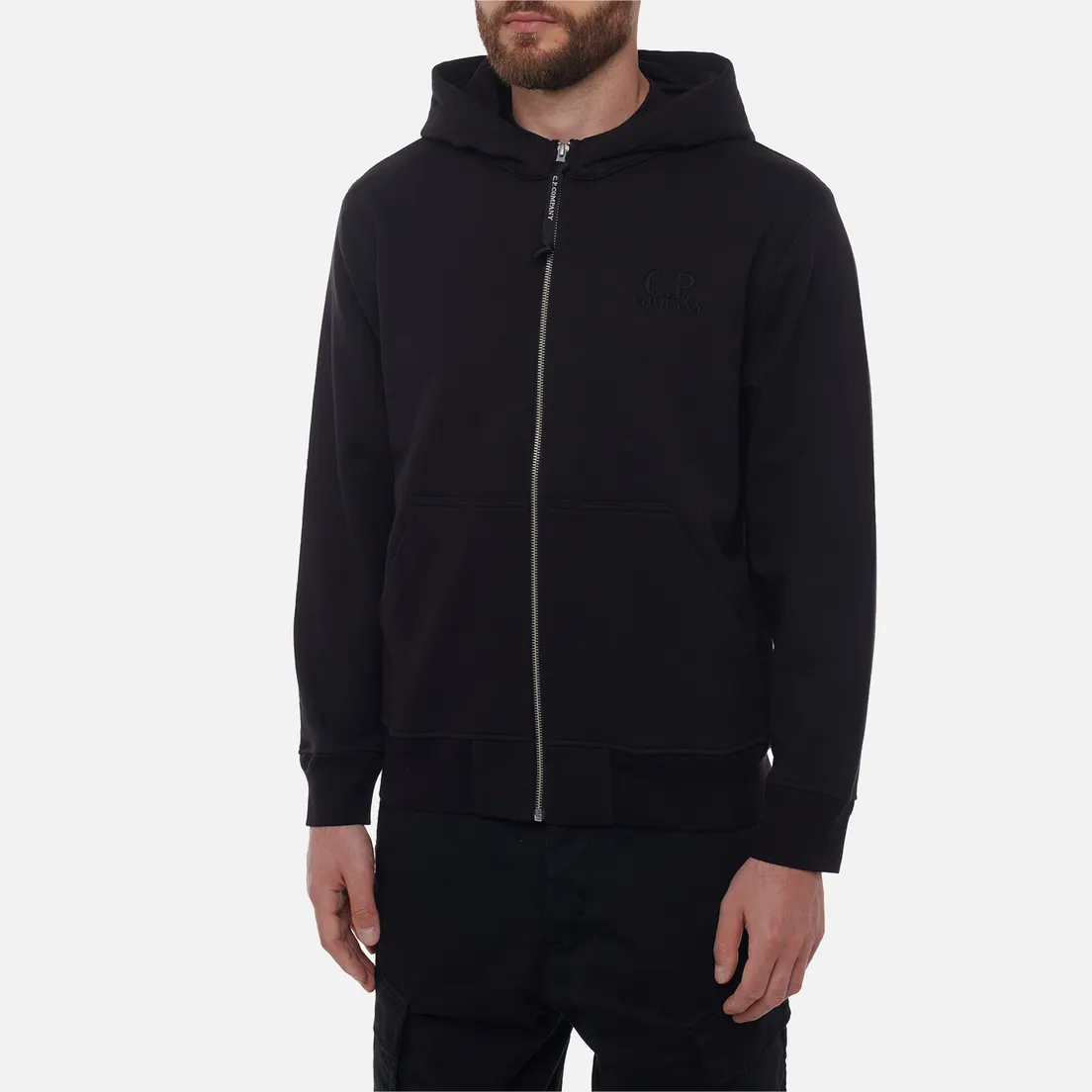C.P. Company Мужская толстовка Diagonal Raised Fleece Full Zip Logo Hoodie
