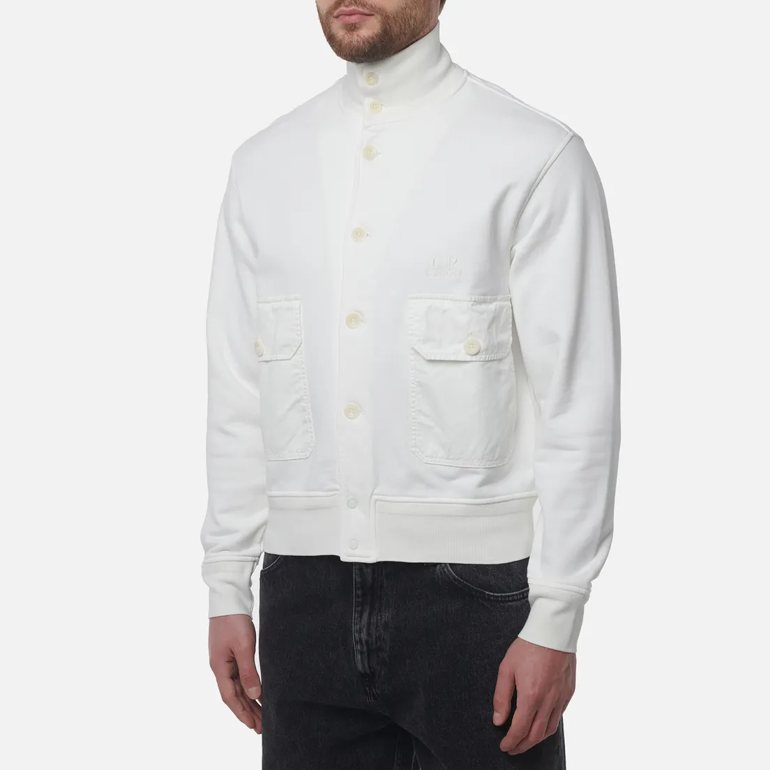 C.P. Company Мужская толстовка Cotton Diagonal Fleece Full Button
