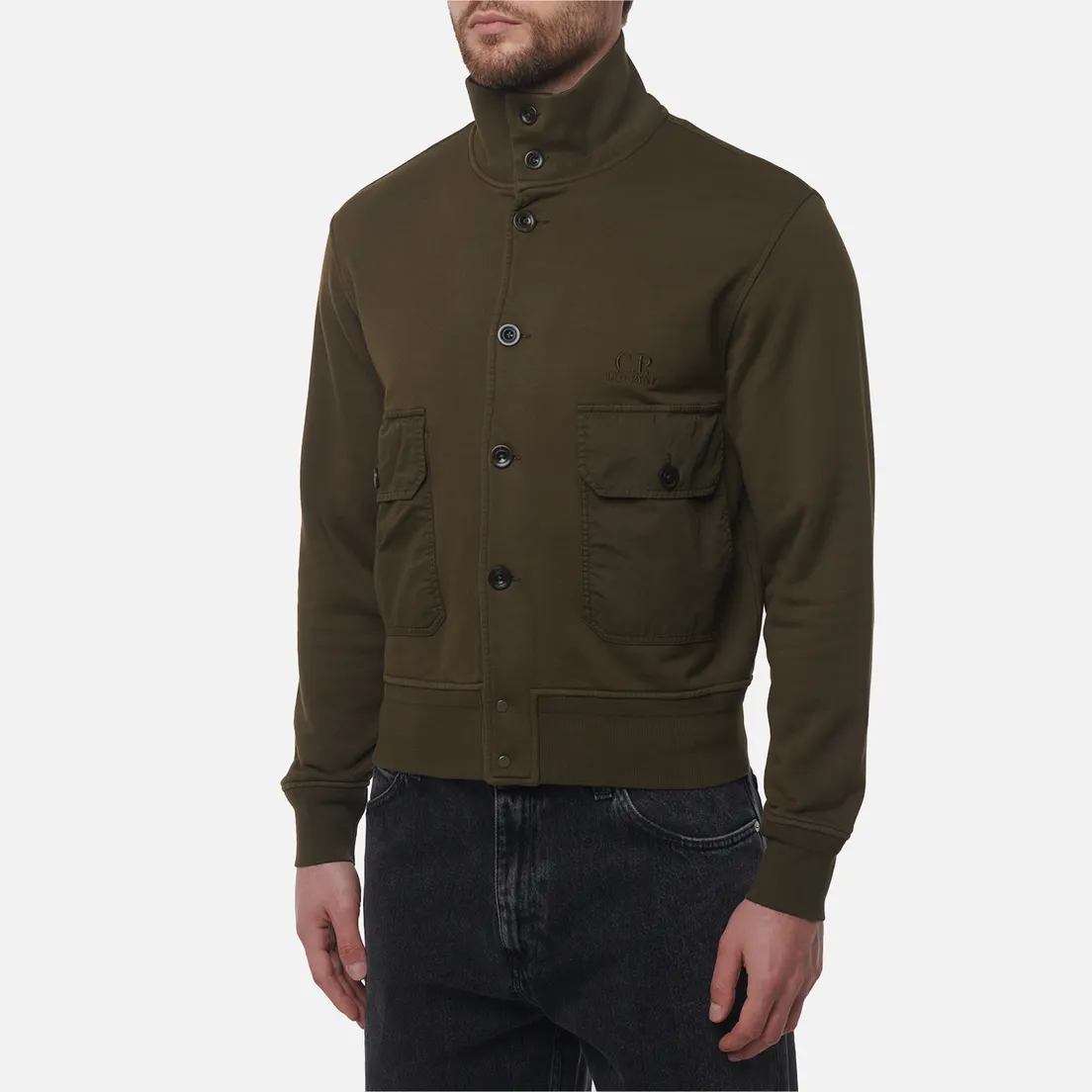 C.P. Company Мужская толстовка Cotton Diagonal Fleece Full Button
