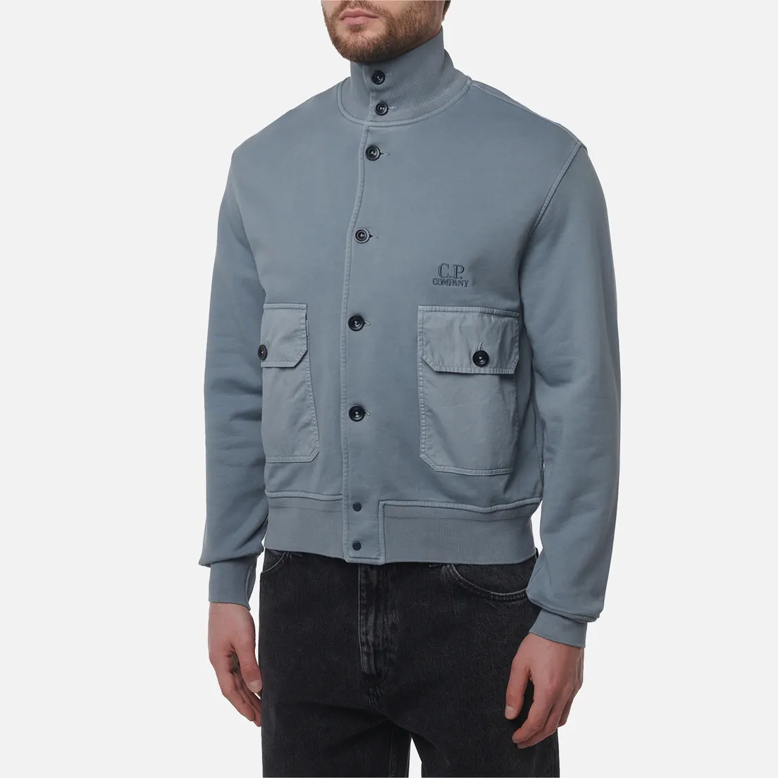 C.P. Company Мужская толстовка Cotton Diagonal Fleece Full Button
