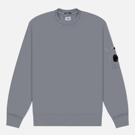 Мужская толстовка C.P. Company Cotton Diagonal Fleece Crew Neck, цвет голубой, размер S