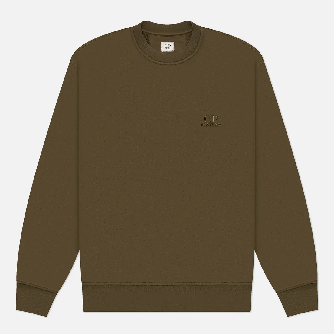 C.P. Company Мужская толстовка Cotton Diagonal Fleece Crew Neck Logo