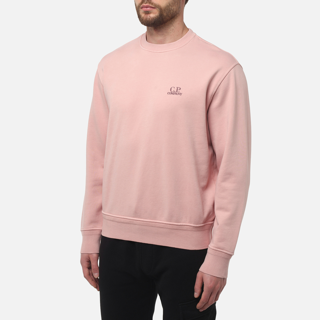 C.P. Company Мужская толстовка Cotton Diagonal Fleece Crew Neck Logo
