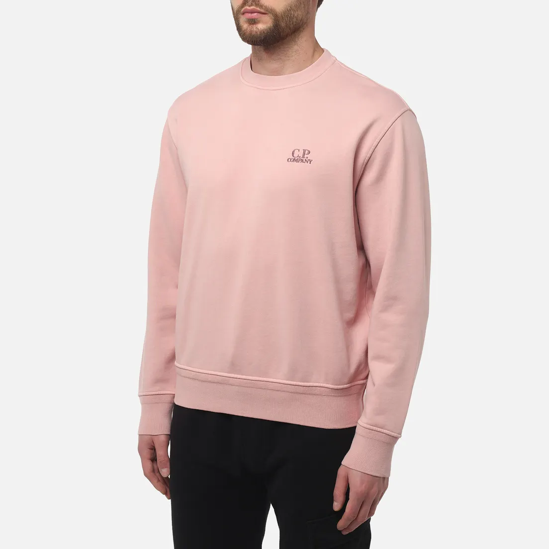 C.P. Company Мужская толстовка Cotton Diagonal Fleece Crew Neck Logo