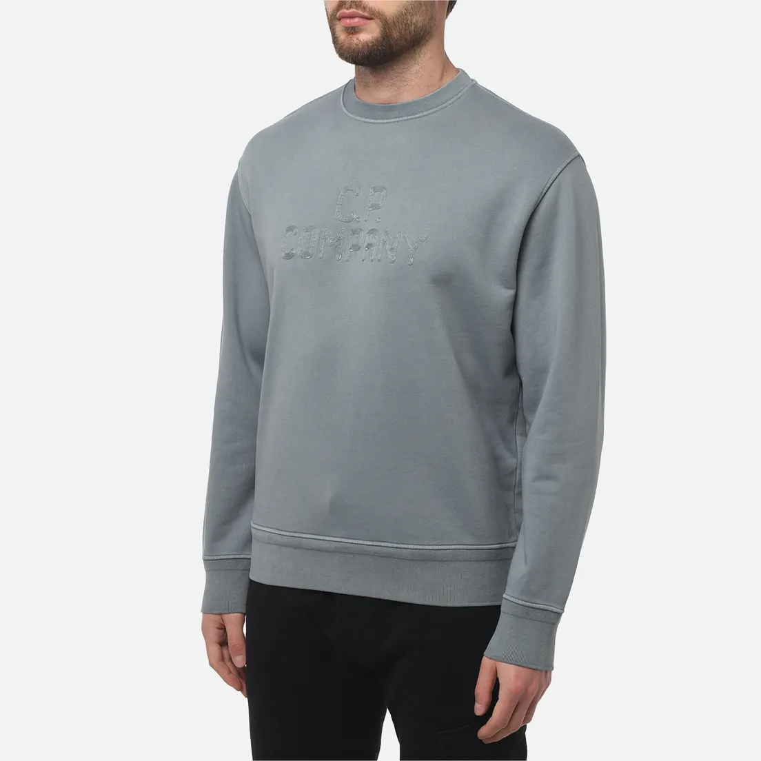 C.P. Company Мужская толстовка Cotton Diagonal Fleece Crew Neck Embroidery
